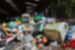 Large pile of assorted plastic waste and debris