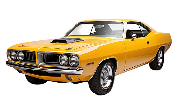 yellow vintage car