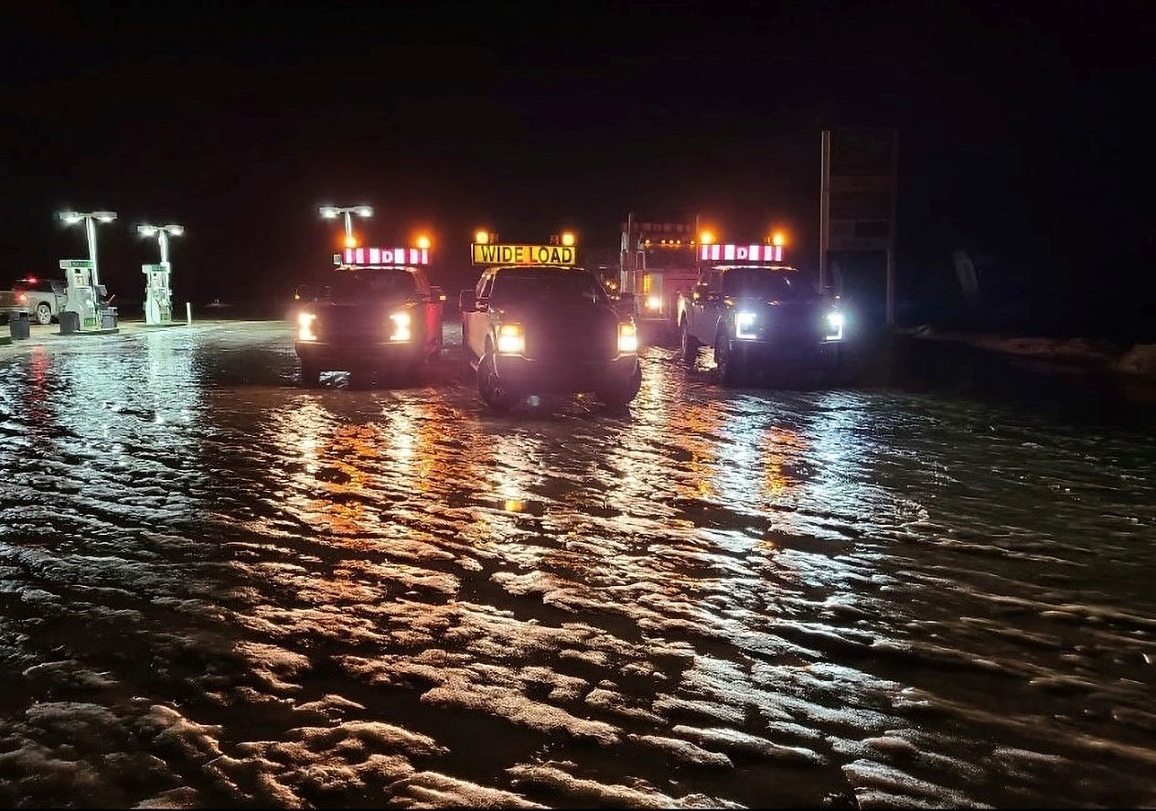 King Cat vehicles at night