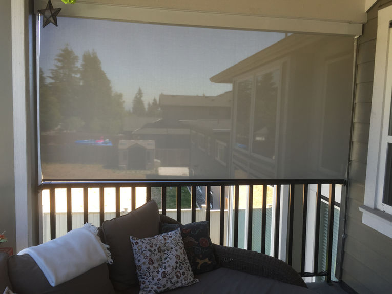 half closed window shade