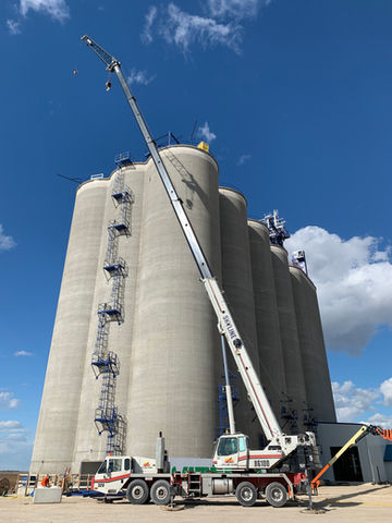 crane in front of a construction