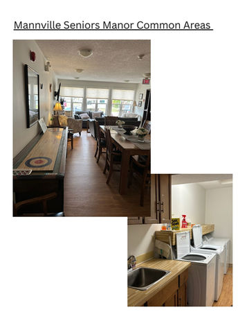 Common areas and laundry room at Mannville Seniors Manor.
