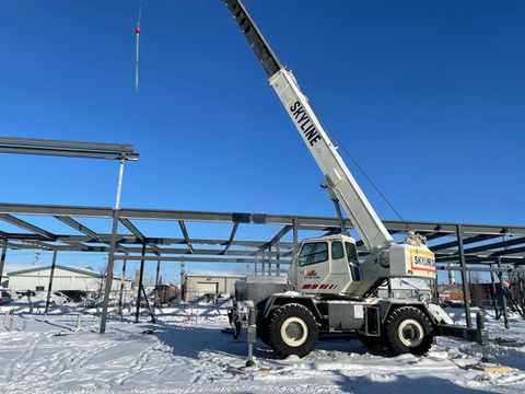 crane on snow