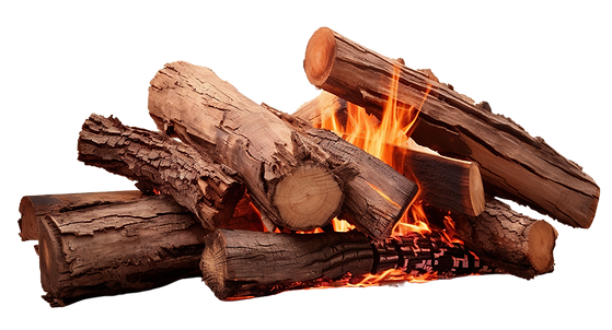 firewood on fire
