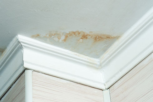 Brown water stain on ceiling