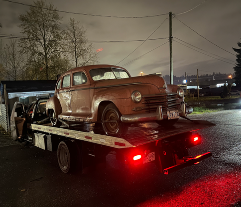 old car towing
