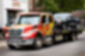 red truck with car