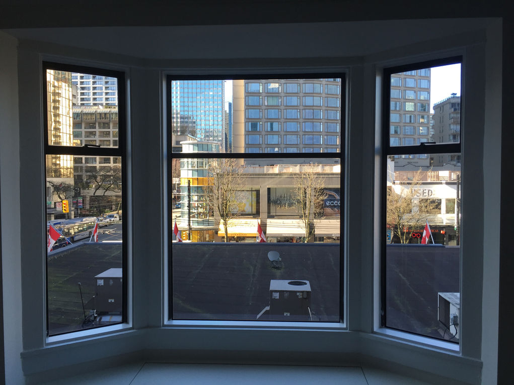 inside house bay window film