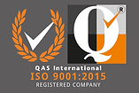 QAS International ISO 9001:2015 Registered Company logo