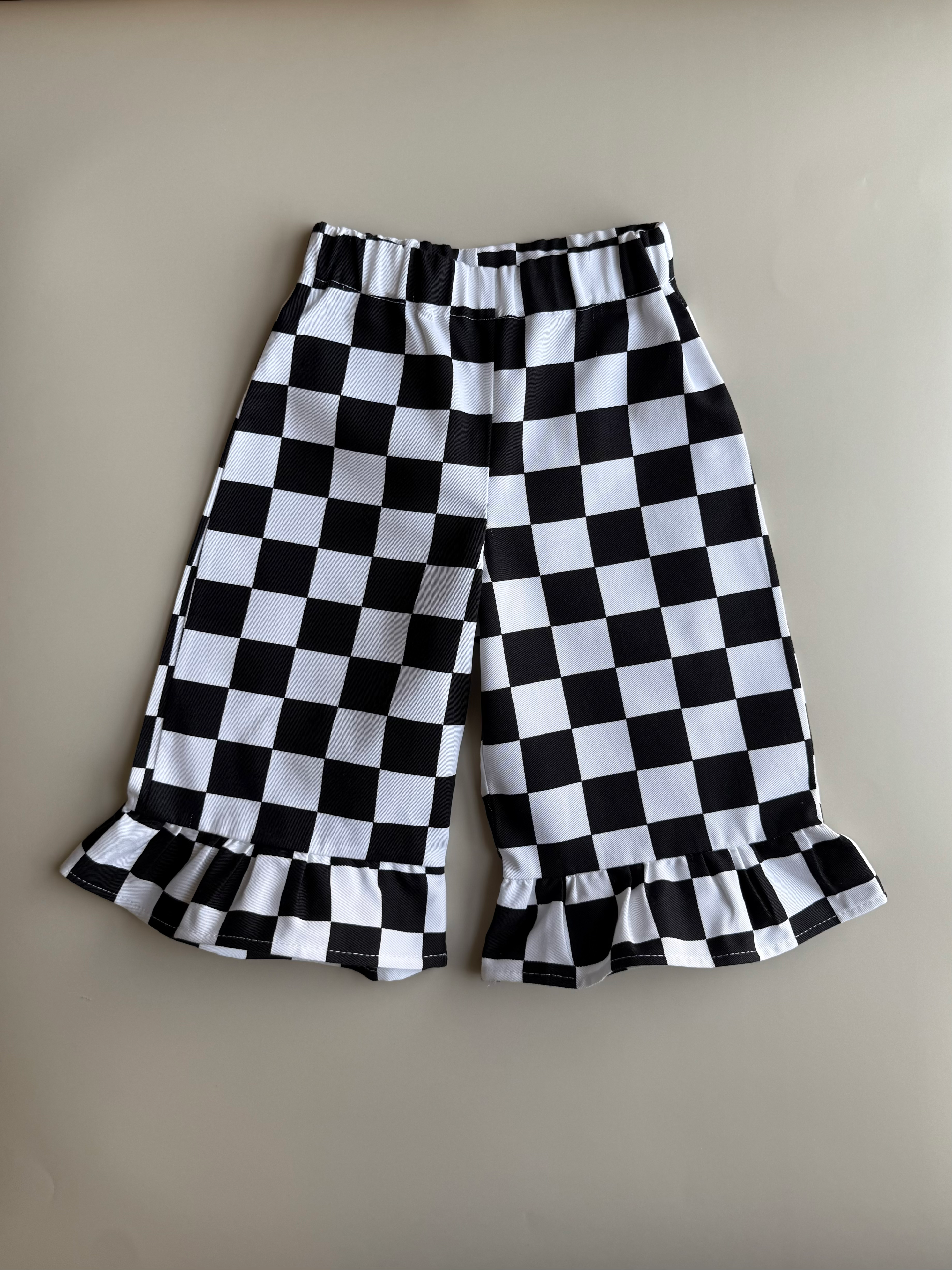 Aurora Trousers Black and White Checkerboard