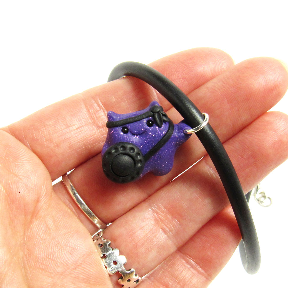 Thumbnail: Purple brave warrior wellbeing choker necklace