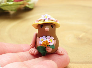 Rat in a Flower Bonnet Ornament