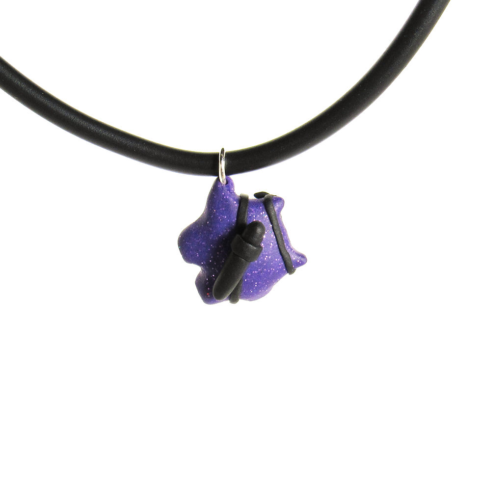 Purple brave warrior choker necklace back