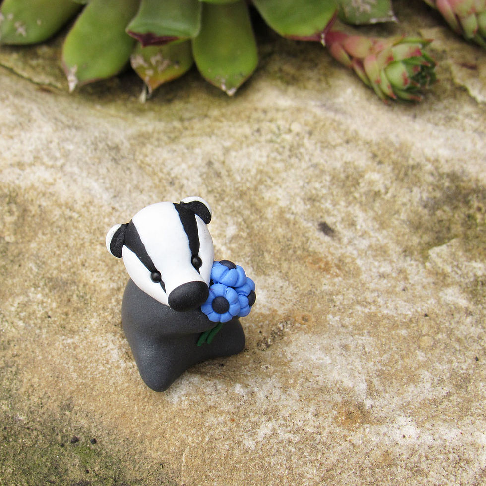 Thumbnail: Miniature badger ornament