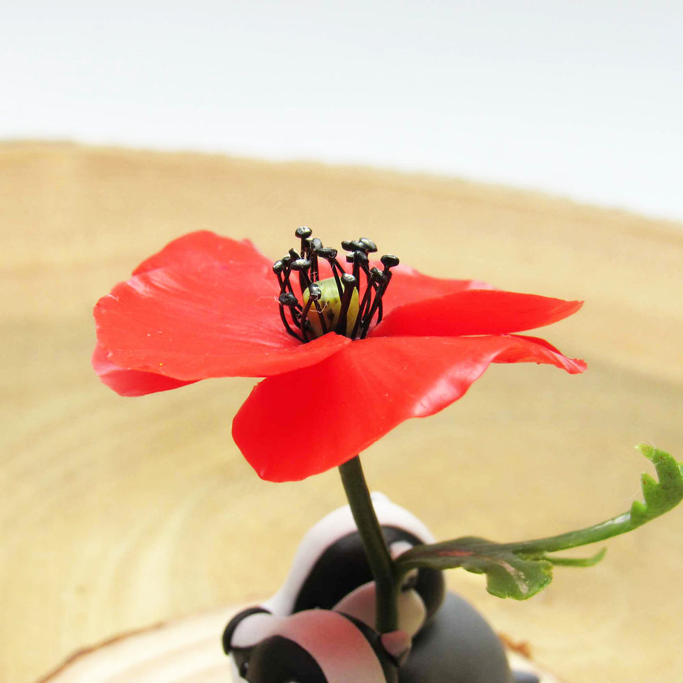 Thumbnail: Red field poppy ornament close up
