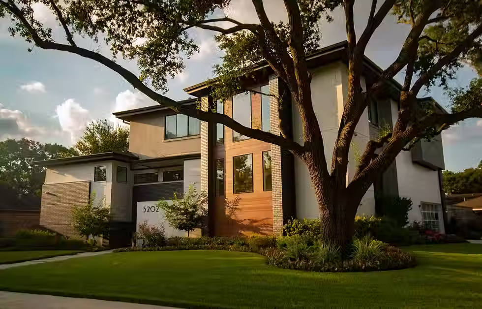 Luxury Houston home with floor-to-ceiling replacement windows designed for natural light and energy efficiency.