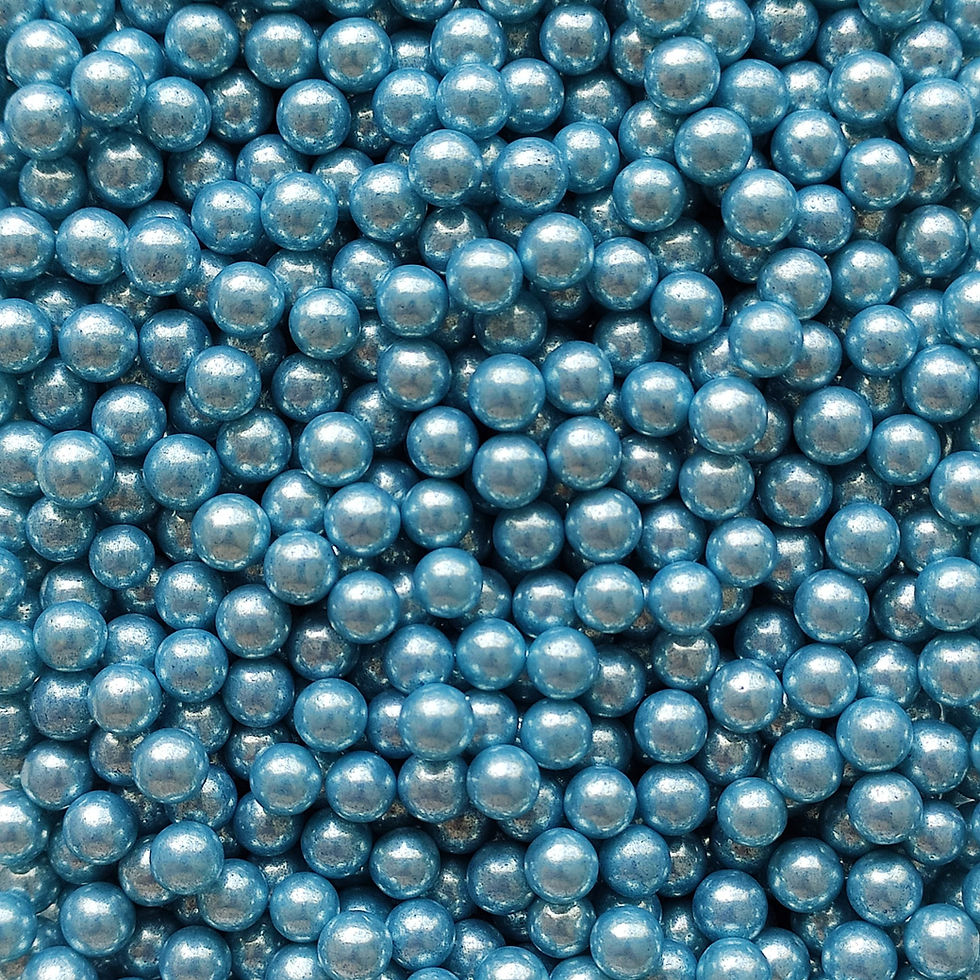 7mm Blue Deluxe Metallic Sprinkle Pearls, Basics 120g
