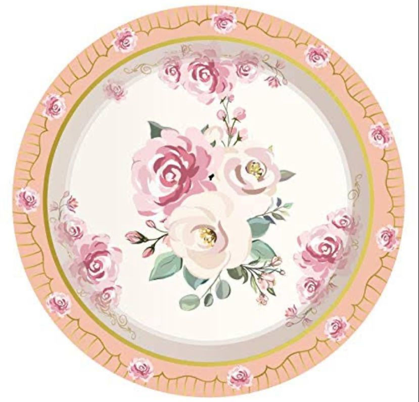 Plato floral rosa