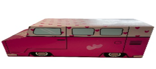 Caja de camioneta Love color rosa