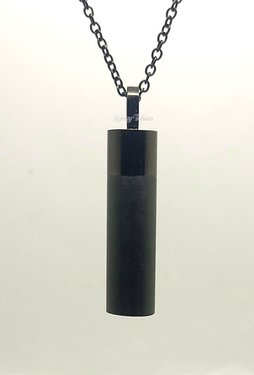 Thumbnail: Black Cylinder Cremation Urn Keepsake Necklace