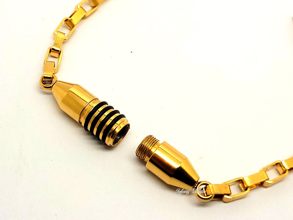 Thumbnail: 24k Gold Plated Capsule Cremation Urn Keepsake Bracelet