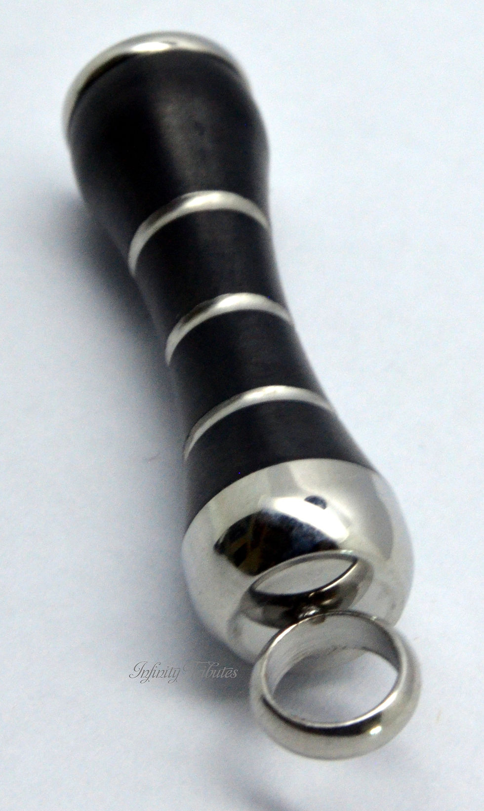 Thumbnail: Black Curved Cylinder Cremation Urn Keepsake Pendant Necklace