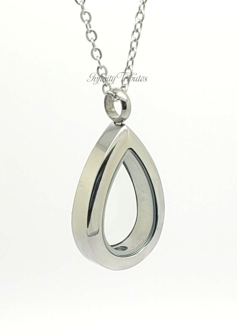 Thumbnail: Clear Glass Teardrop Cremation Urn Ashes Necklace