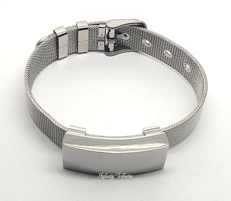 Thumbnail: Mesh ID Bangle Cremation Urn Bracelet