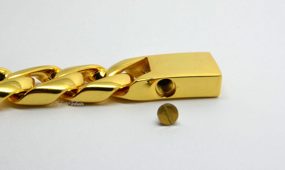 Thumbnail: 24k Gold Plated Chunky Curb Cremation Urn Bracelet
