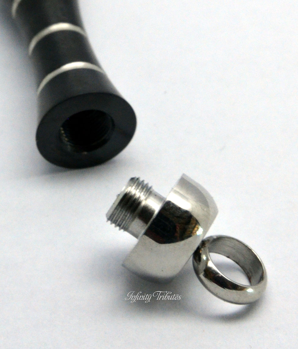 Thumbnail: Black Curved Cylinder Cremation Urn Keepsake Pendant Necklace