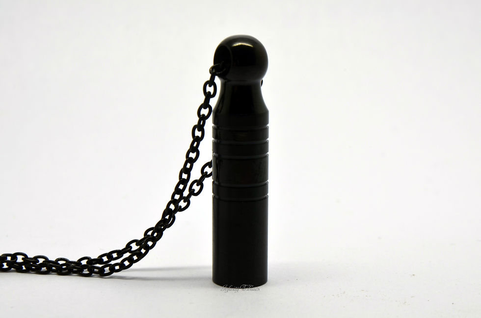 Thumbnail: Black Cylinder Cremation Urn Keepsake Necklace