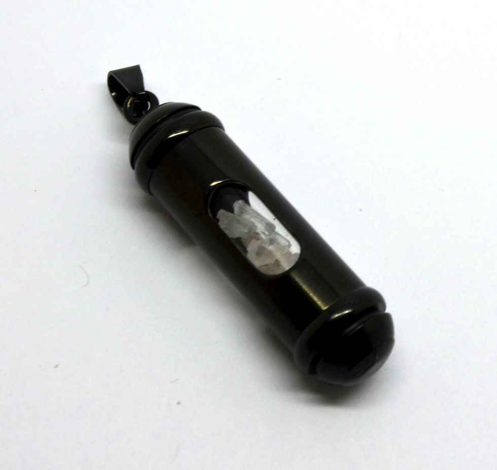 Thumbnail: Black Capsule Cremation Urn Keepsake Necklace