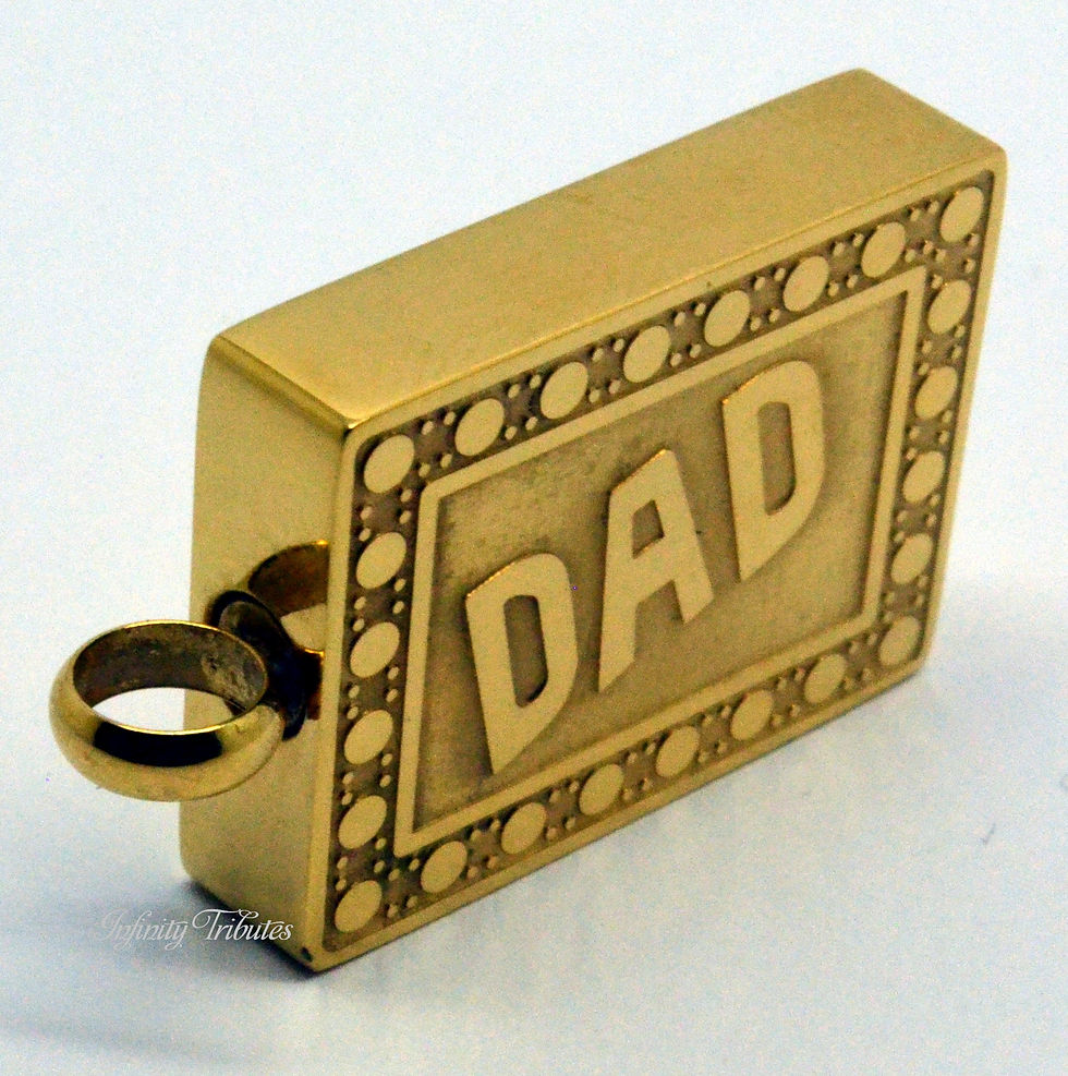 Thumbnail: 24k Gold Plated Dad Cremation Urn Necklace (Rectangle)