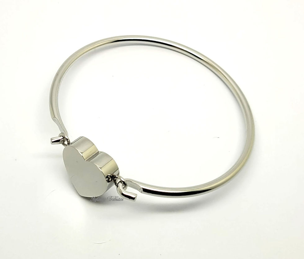 Thumbnail: Heart Bangle Cremation Urn Cuff Bracelet