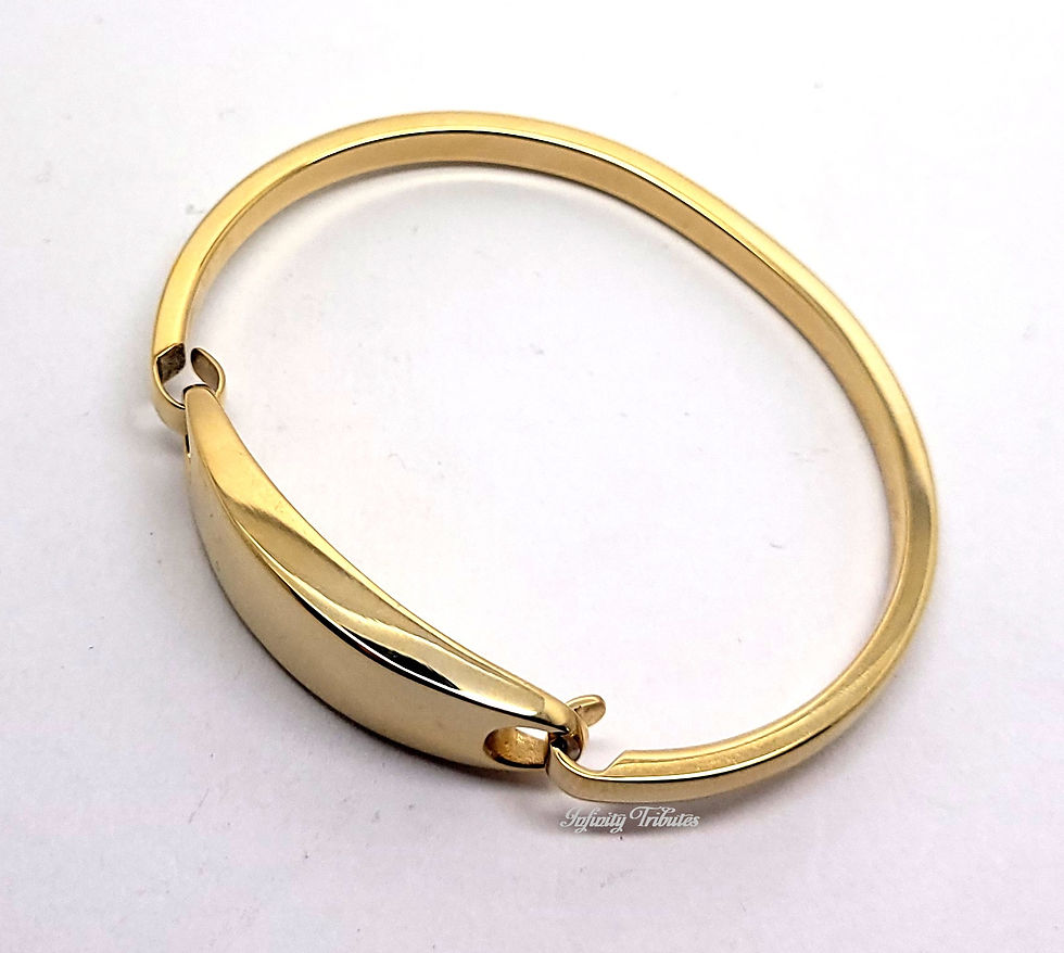 Thumbnail: 24k Gold Plated ID Bangle Cremation Urn Cuff Bracelet