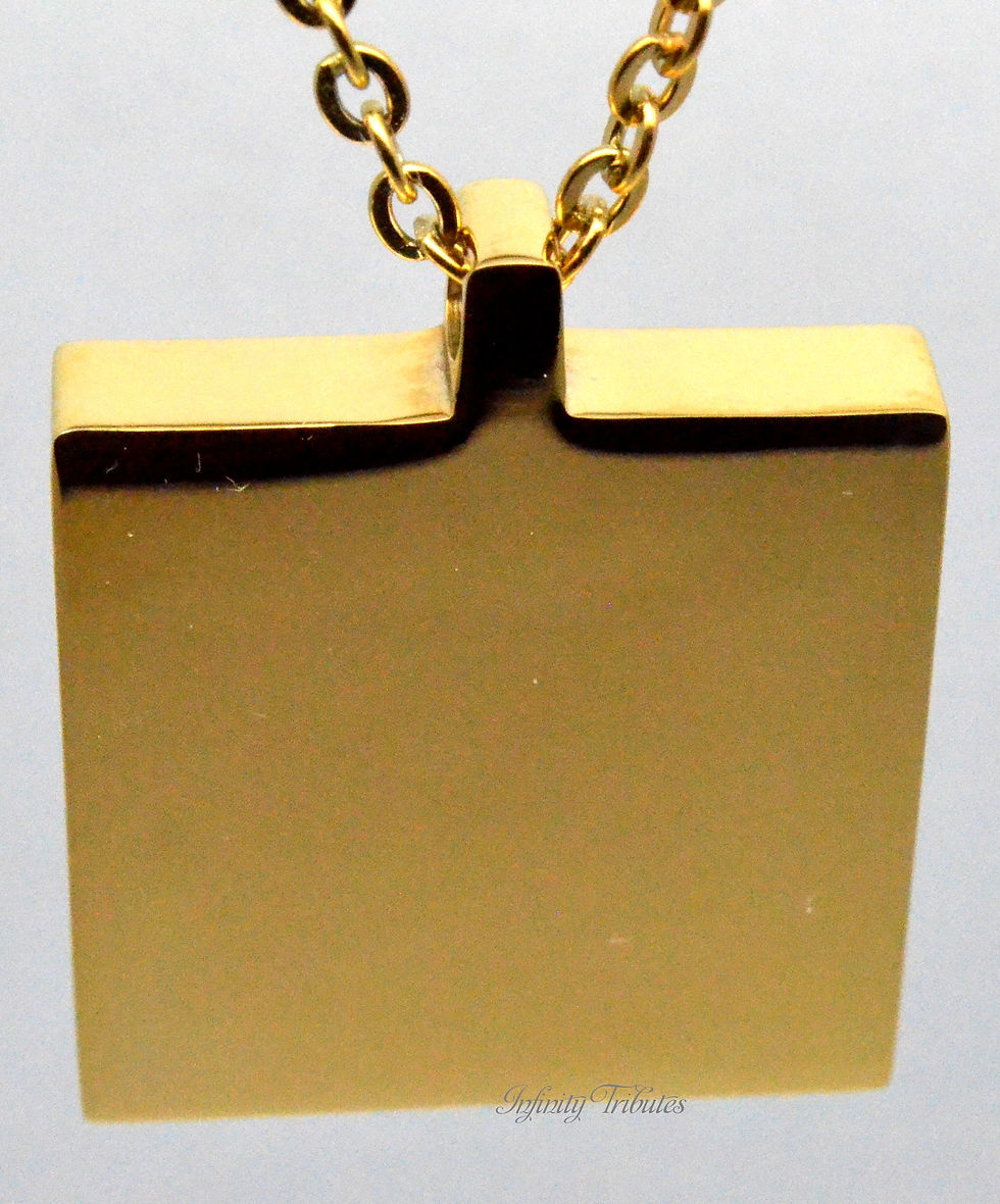 Thumbnail: 24k Gold Plated Square Slab Cremation Urn Necklace