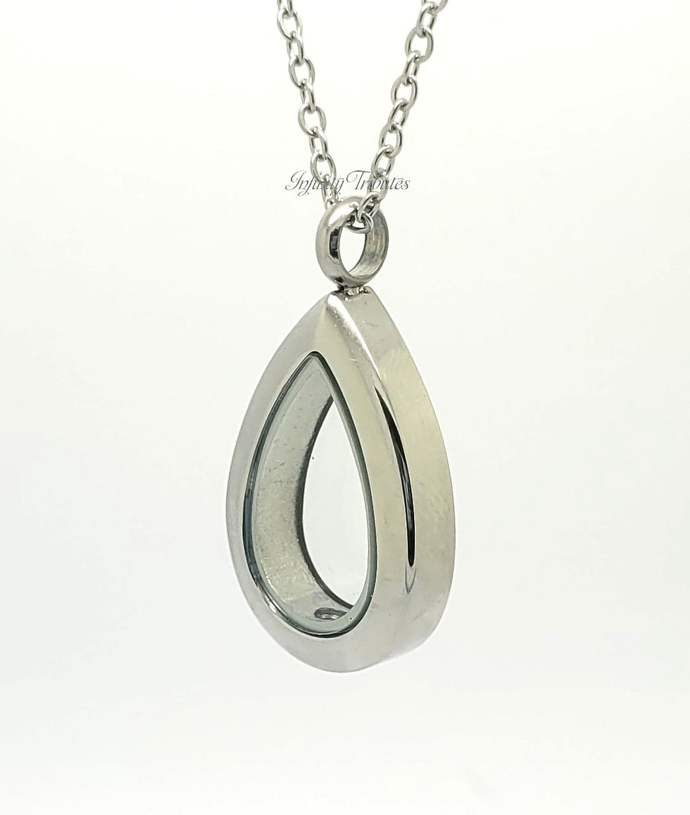Thumbnail: Clear Glass Teardrop Cremation Urn Ashes Necklace