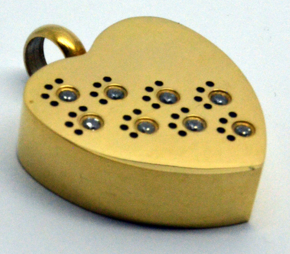 Thumbnail: 24k Gold Plated Pawprint Heart Cremation Urn Necklace