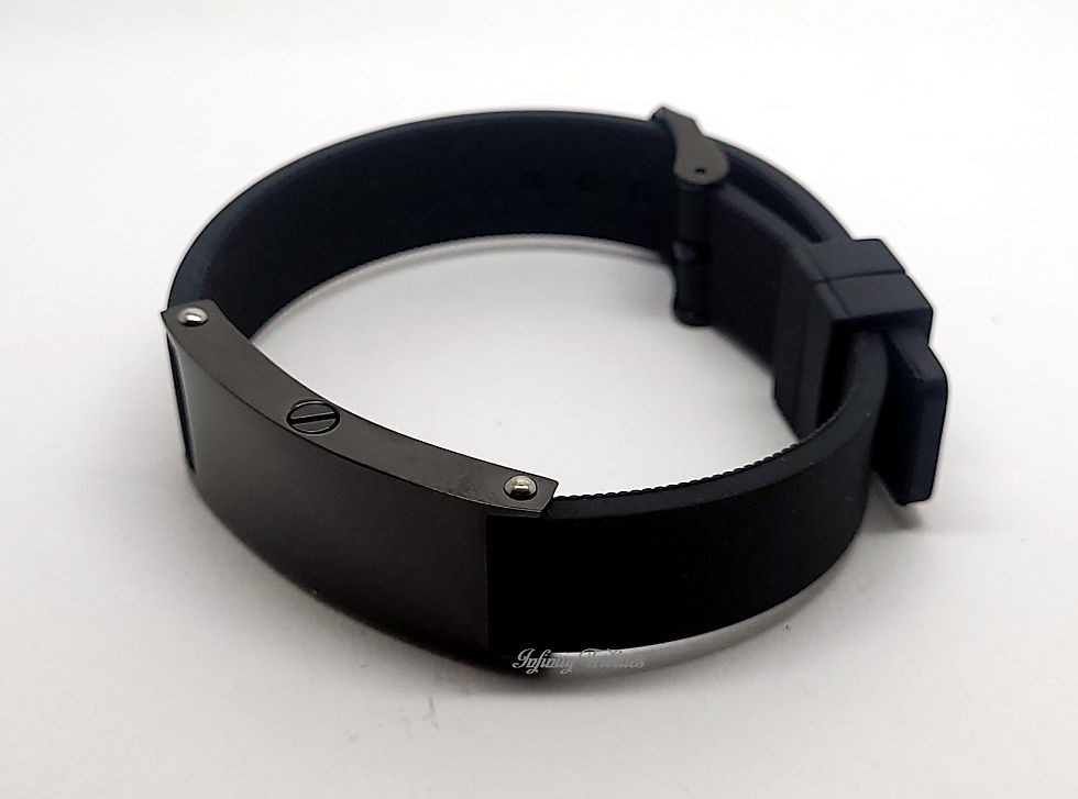 Thumbnail: Glass Black Silicone ID Bangle Cremation Urn Bracelet