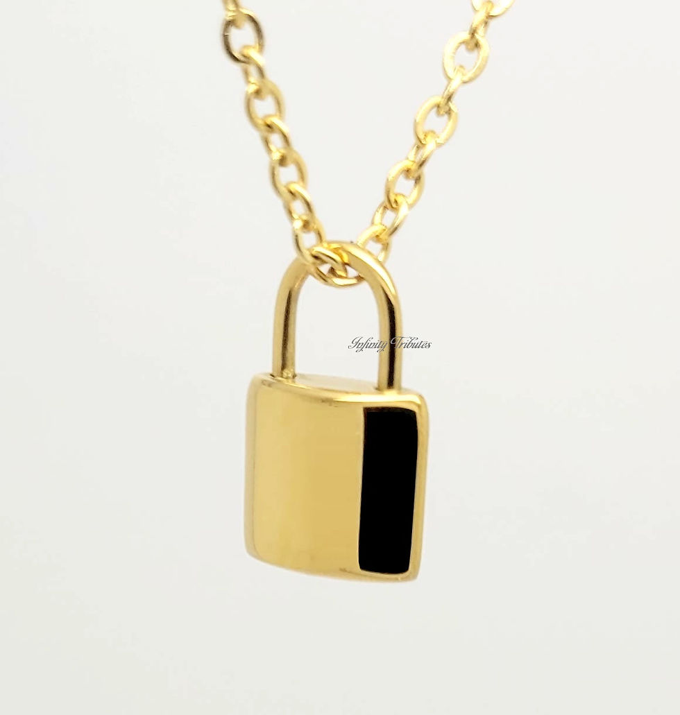 Thumbnail: 24k Gold Plated Padlock Cremation Urn Pendant Necklace