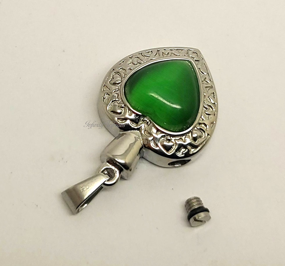 Thumbnail: Green Heart Cremation Urn Necklace