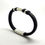 Thumbnail: Braided Black Leather Cremation Urn Ashes Bracelet 3 Ring