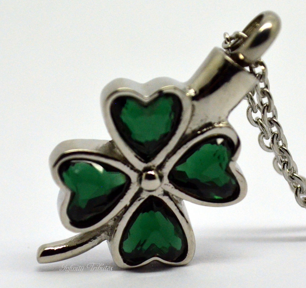 Clover Cremation Urn Necklace