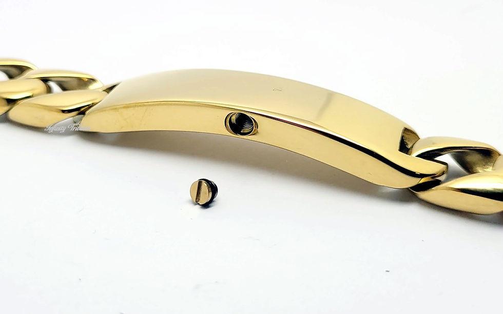 Thumbnail: 24k Gold Plated Chunky ID Curb Cremation Urn Bracelet