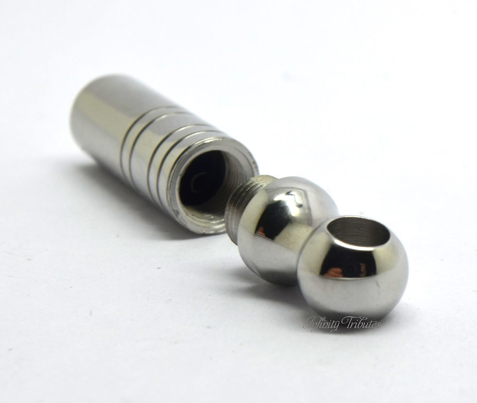 Thumbnail: Silver Cylinder Cremation Urn Keepsake Necklace