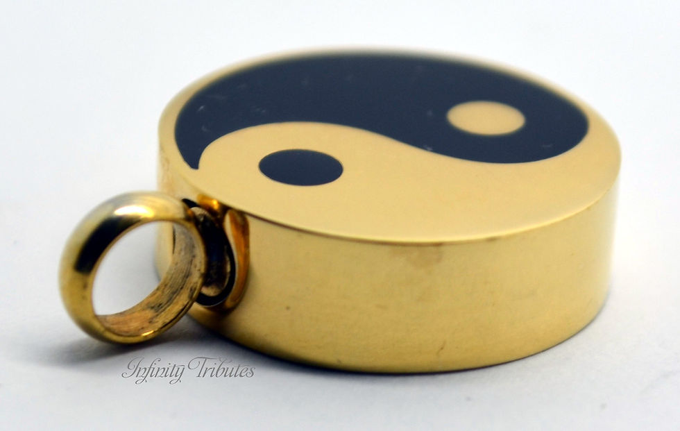 Thumbnail: 24k Gold Plated Yin Yang Cremation Urn Necklace