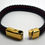 Thumbnail: 24k Gold Plated and Red Braided Black Leather Cremation Urn Ashes Bracelet