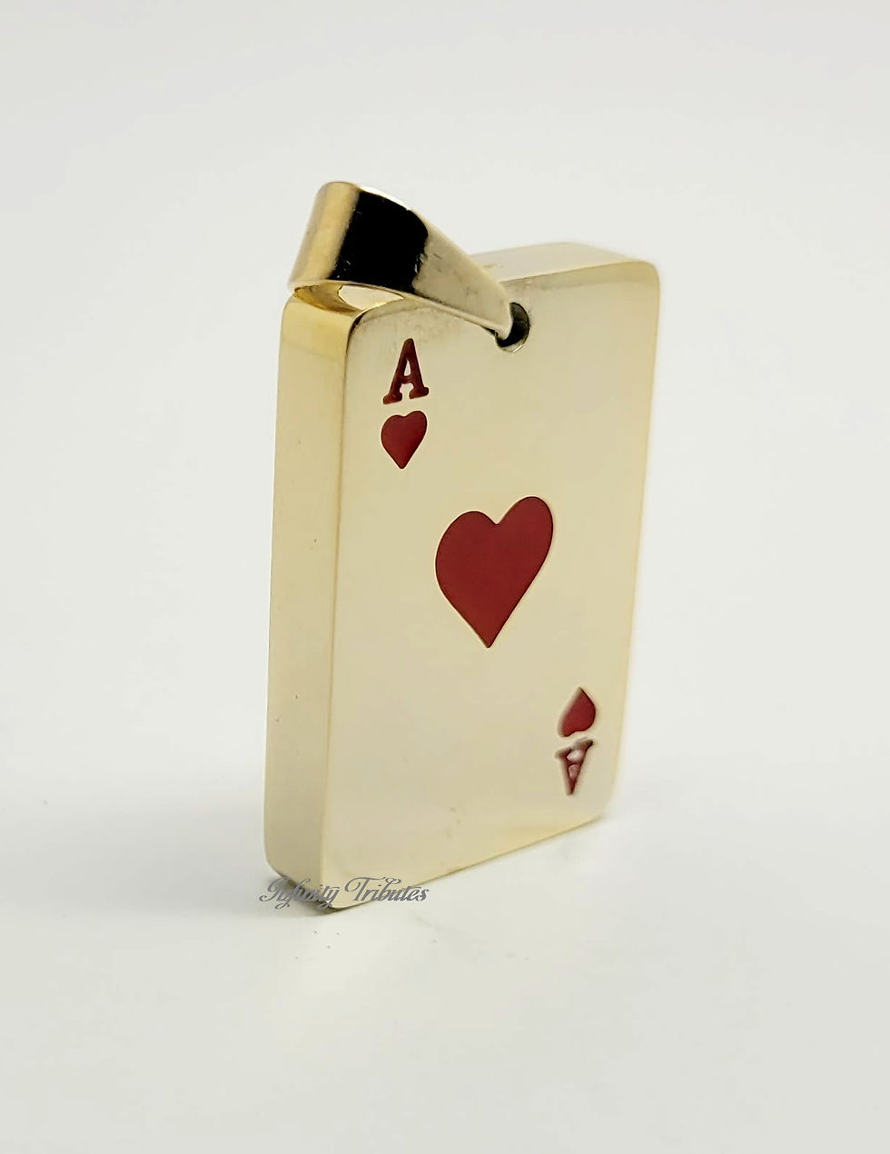Thumbnail: 24k Gold Plated Red Ace of Hearts Cremation Urn Necklace