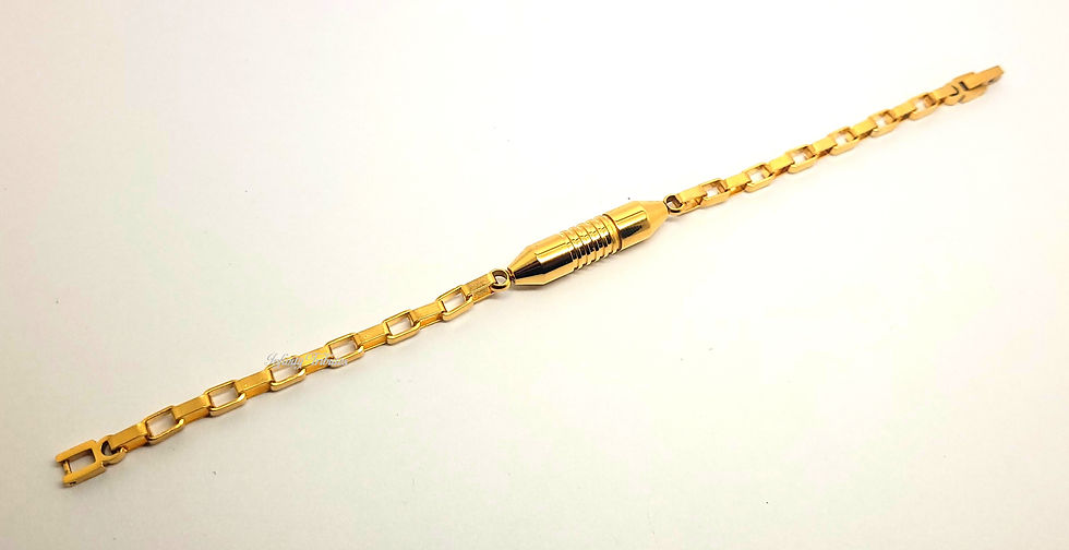 Thumbnail: 24k Gold Plated Capsule Cremation Urn Keepsake Bracelet