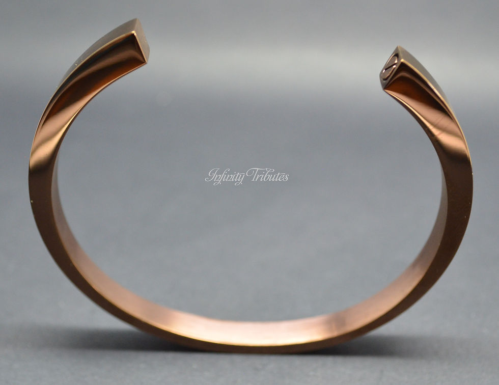 Thumbnail: Rose Gold Plated Twin Cuff Cremation Urn Ashes Bracelet